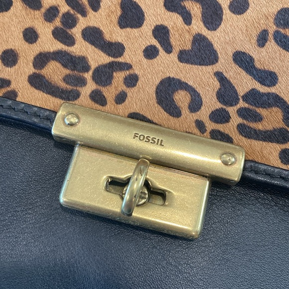 Fossil Leopard Calf Hair Wristlet Clutch - Picture 6 of 10